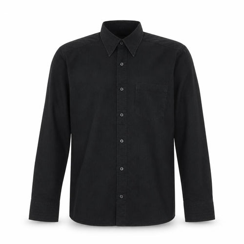 H&M Mens Black Striped Cotton Button-Up Size M Collared Button