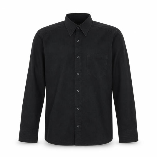 H&M Mens Black Striped Cotton Button-Up Size M Collared Button