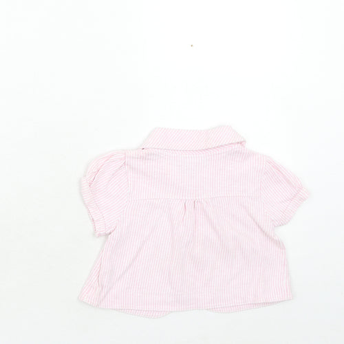 NEXT Girls Pink Striped Cotton Jacket Size 2-3 Years Button