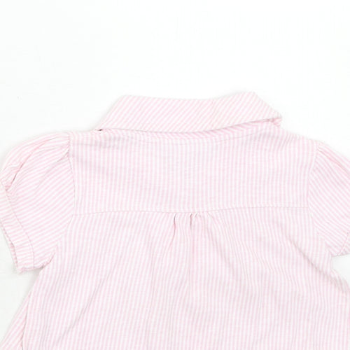 NEXT Girls Pink Striped Cotton Jacket Size 2-3 Years Button