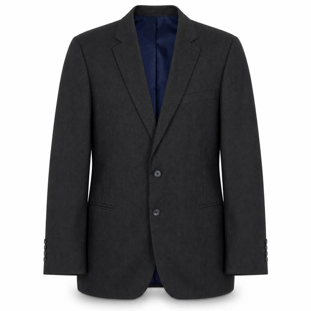 Front view of Marks & Spencer men’s grey geometric polyester jacket blazer, size 44, regular