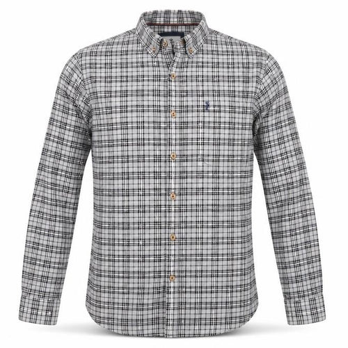Zero Gram Mens Grey Plaid Cotton Button-Up Size M Collared Button