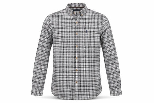 Zero Gram Mens Grey Plaid Cotton Button-Up Size M Collared Button