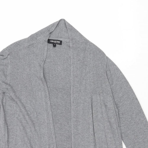 Debenhams Womens Grey V-Neck Cotton Cardigan Jumper Size 14 - Open