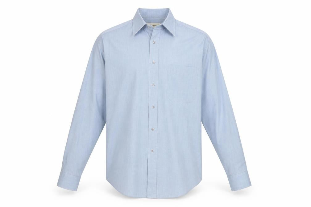 Debenhams Mens Blue Polyester Button-Up Size 15.5 Collared Button