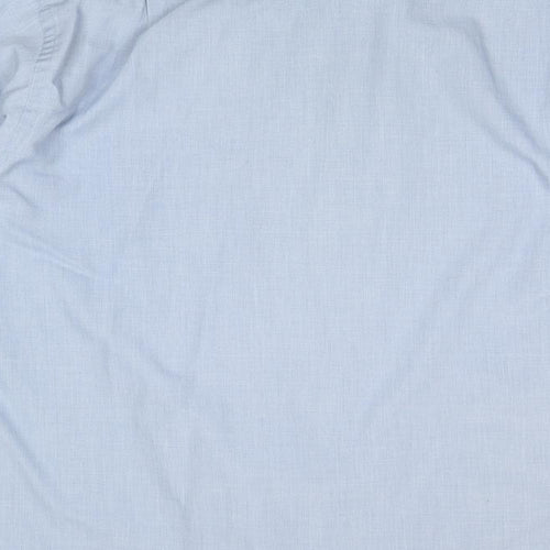 Debenhams Mens Blue Polyester Button-Up Size 15.5 Collared Button
