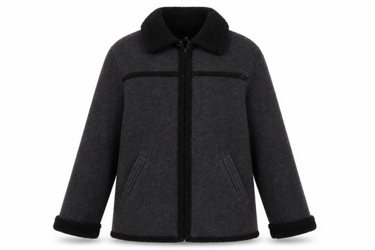 Front view of Autonomy women’s black jacket, size UK 12, zip