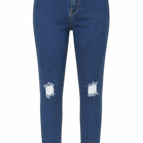 Boohoo Womens Blue Cotton Skinny Jeans Size 12 Regular Zip