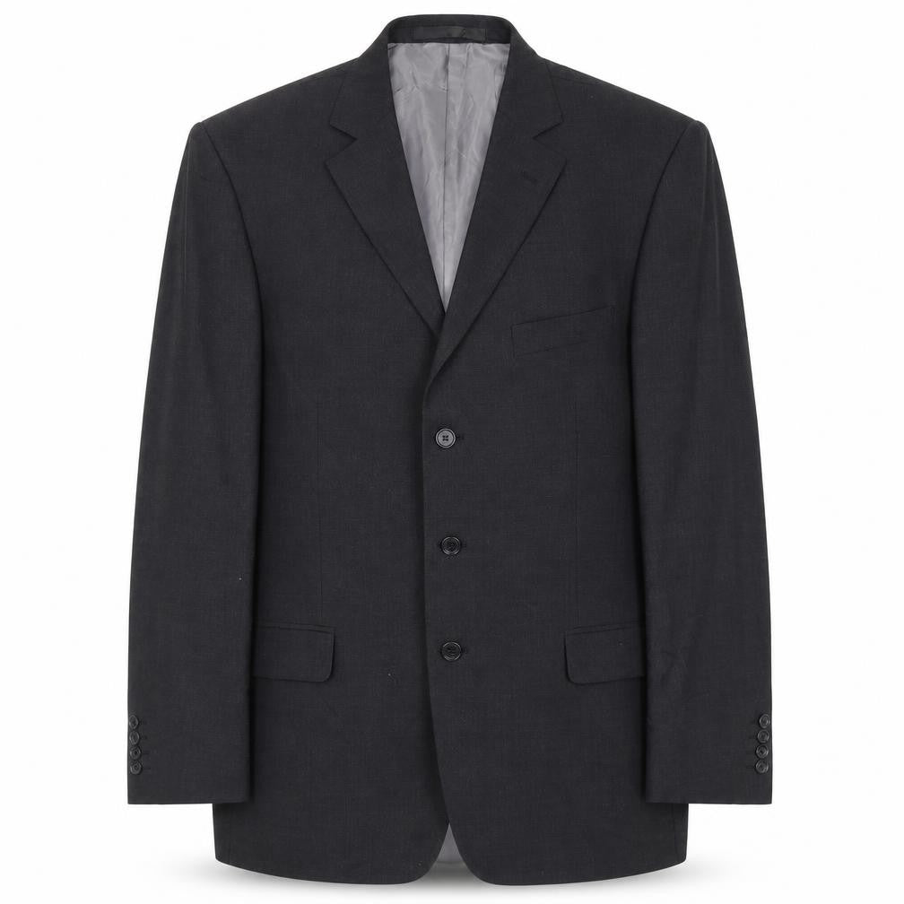 Front view of Marks & Spencer men’s grey polyester jacket suit jacket, size 42, regular