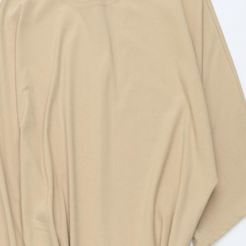 Boohoo Womens Beige Polyester T-Shirt Dress Size 8 Round Neck Pullover - Belted