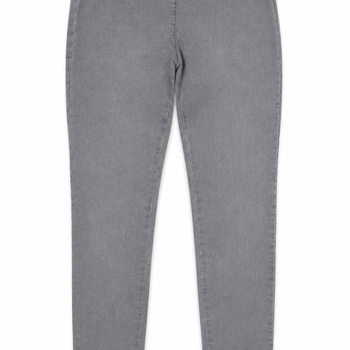 Marks and Spencer Womens Grey Cotton Skinny Jeans Size 8 Regular