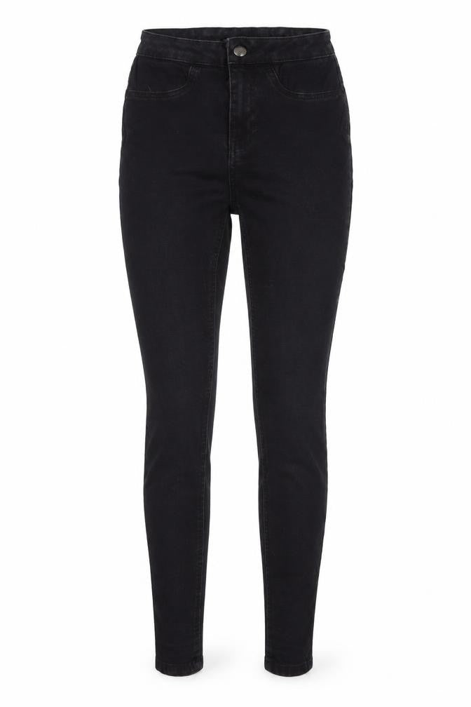 Dunnes Stores Womens Black Cotton Skinny Jeans Size 10 Regular Zip
