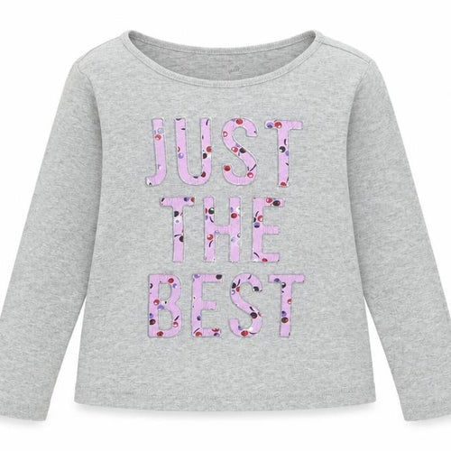 Gap Girls Grey 100% Cotton Basic T-Shirt Size 4 Years Round Neck Pullover - Just The Best