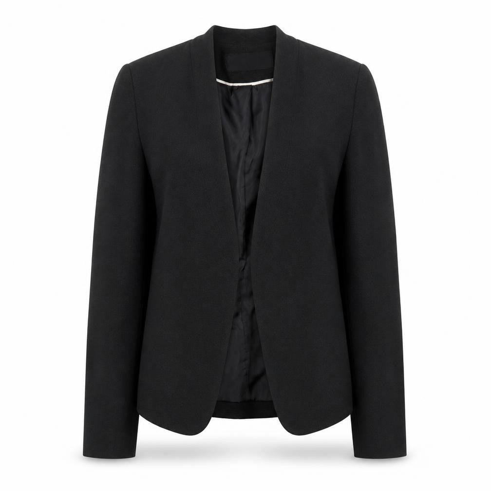 Front view of Dunnes women’s black jacket blazer, size UK 8