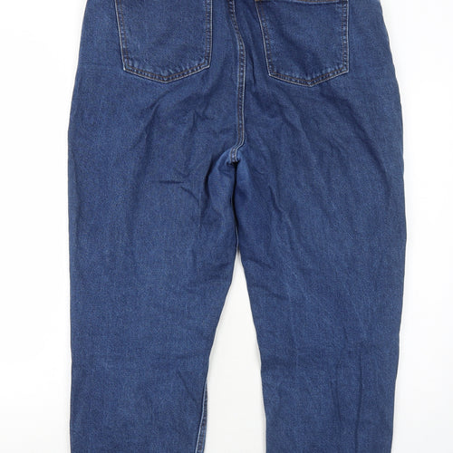 ASOS Womens Blue Cotton Boyfriend Jeans Size 34 in L30 in Regular Zip - Raw hems