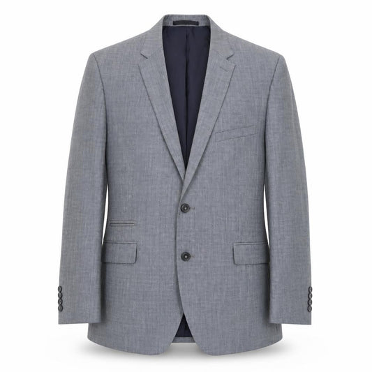Front view of Burton men’s grey geometric polyester jacket suit jacket, size 40, regular
