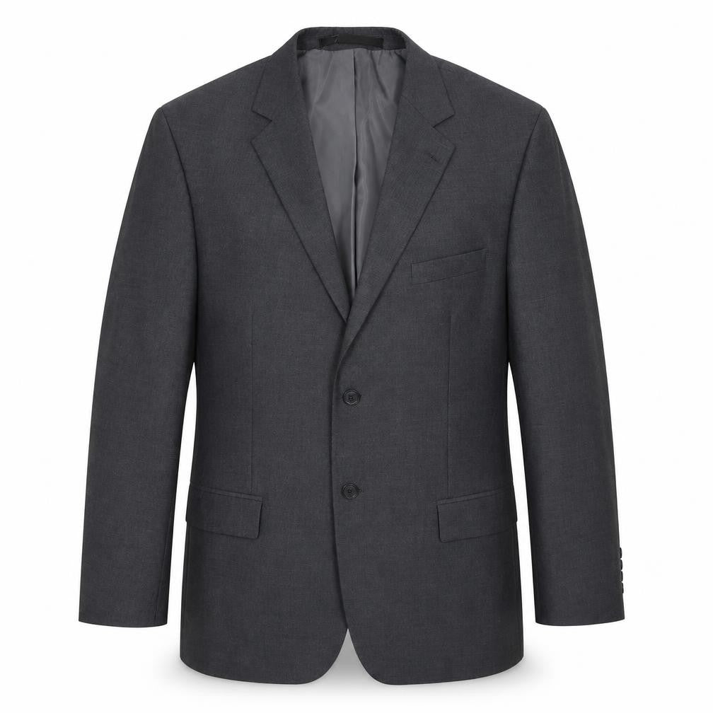 Front view of Marks & Spencer men’s grey polyester jacket suit jacket, size 42, regular