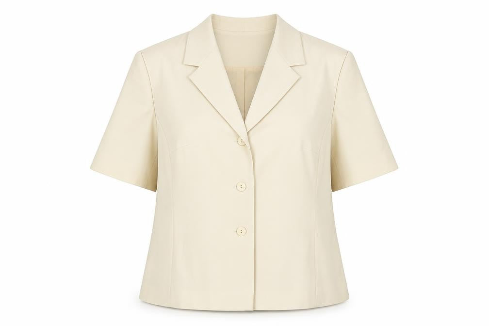 Front view of AMARANTO women’s grey jacket, size UK 20, button