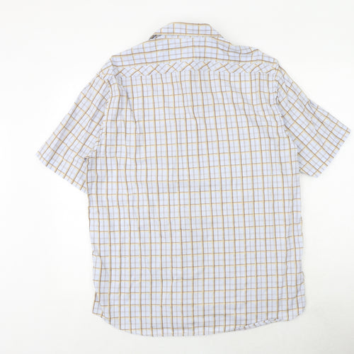 ARMANDO Mens Blue Check 100% Cotton Button-Up Size XL Collared Button