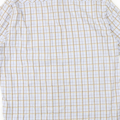 ARMANDO Mens Blue Check 100% Cotton Button-Up Size XL Collared Button