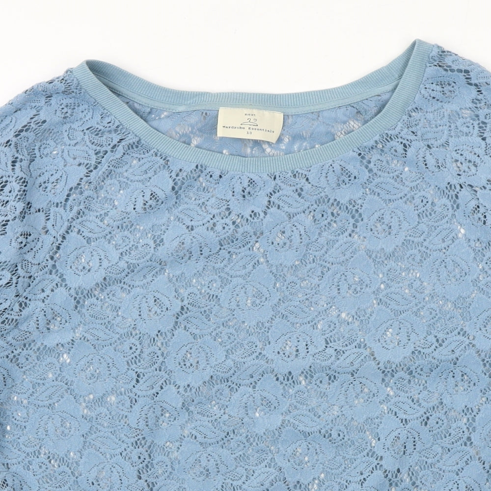 NEXT Womens Blue Polyester Basic Blouse Size 10 Boat Neck