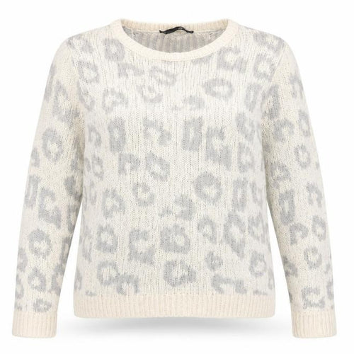 Dorothy Perkins Womens Beige Round Neck Animal Print Acrylic Pullover Jumper Size 10 - Leopard Pattern