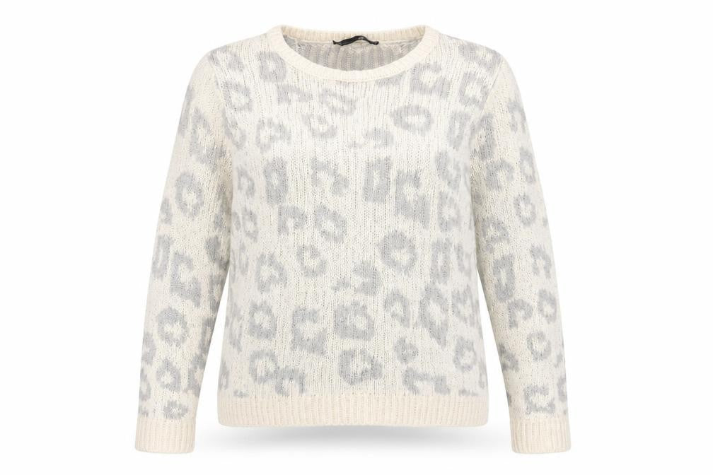Dorothy Perkins Womens Beige Round Neck Animal Print Acrylic Pullover Jumper Size 10 - Leopard Pattern