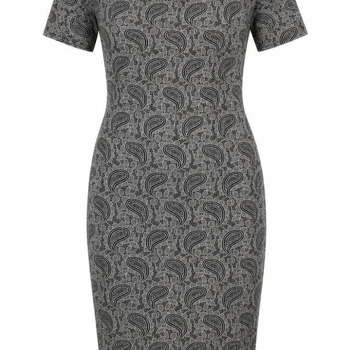 Club L Womens Black Paisley Polyester Bodycon Size 10 Boat Neck Pullover