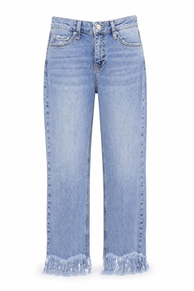 Topshop Womens Blue Cotton Straight Jeans Size 26 in Regular Zip