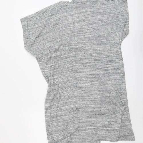 NEXT Womens Grey V-Neck Cotton Cardigan Jumper Size 10
