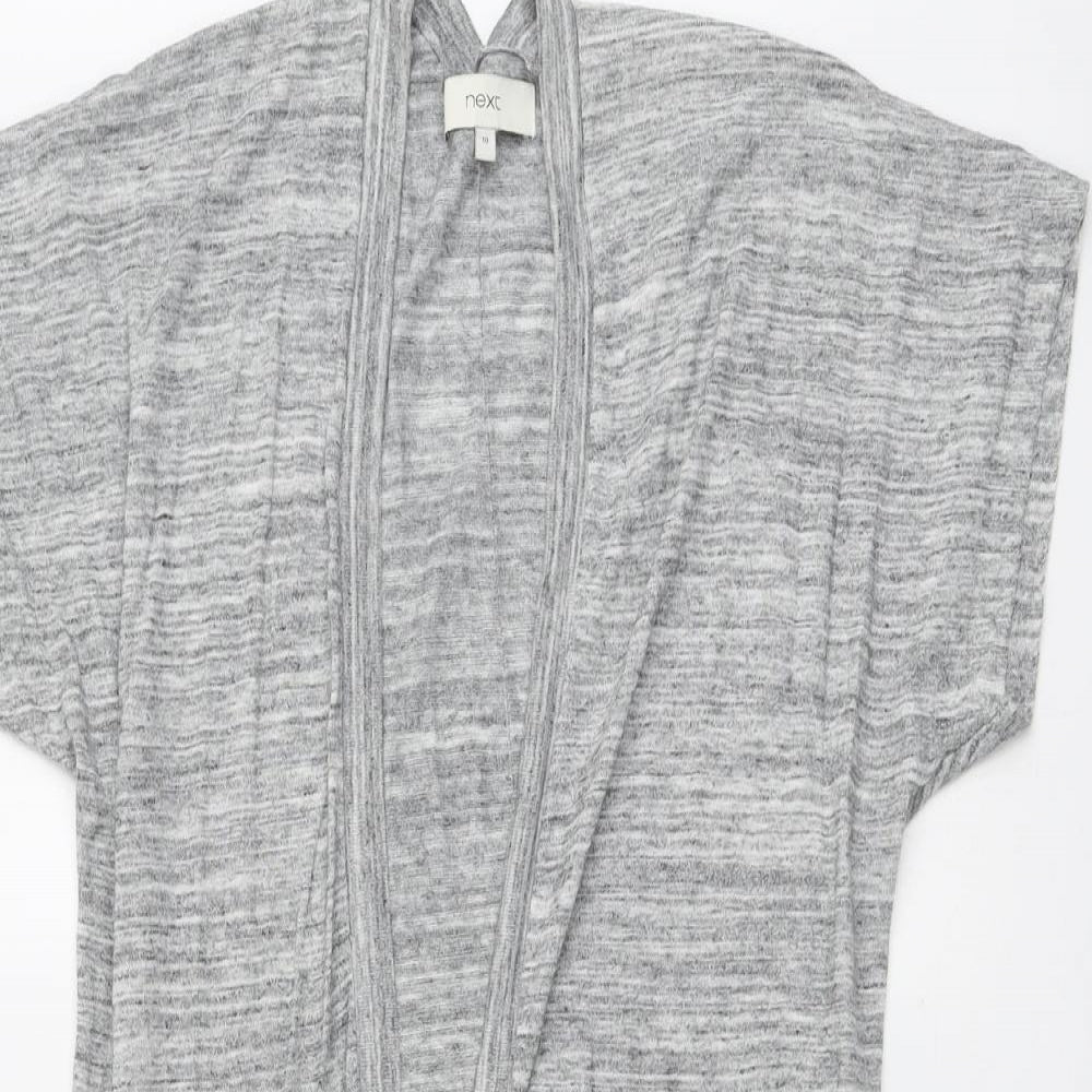 NEXT Womens Grey V-Neck Cotton Cardigan Jumper Size 10
