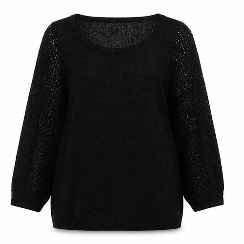 Mango Womens Black Round Neck Viscose Pullover Jumper Size L