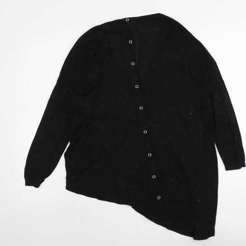 NEXT Womens Black V-Neck Viscose Pullover Jumper Size 14 - Glitter