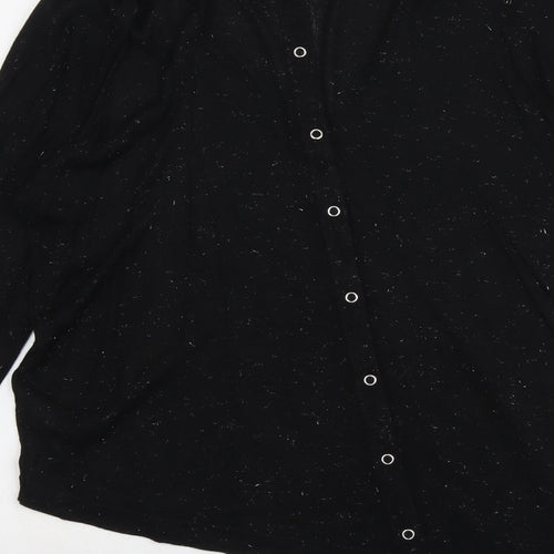 NEXT Womens Black V-Neck Viscose Pullover Jumper Size 14 - Glitter