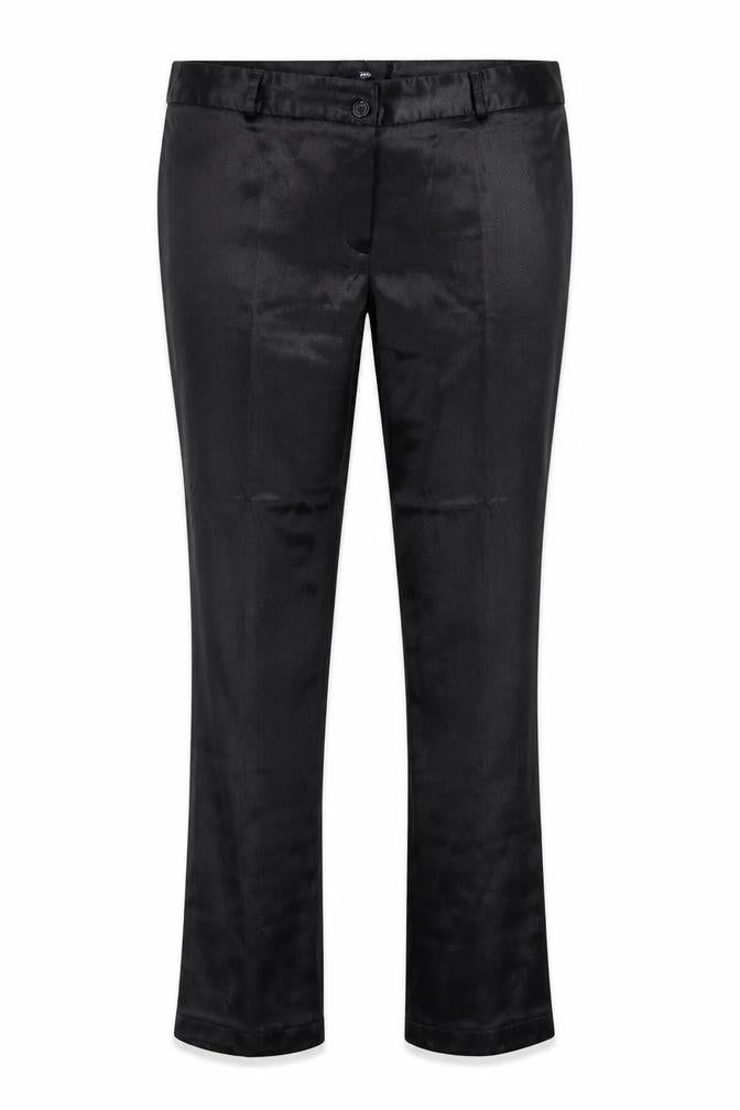 Momu Womens Black Cotton Trousers Size 12 Regular Zip
