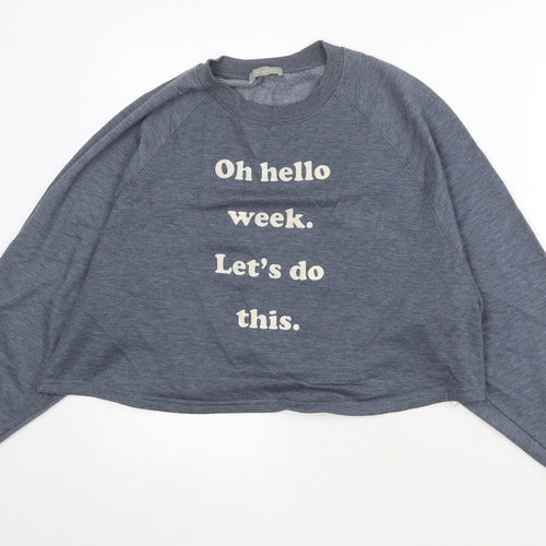 New Look Womens Blue Polyester Pullover Sweatshirt Size L Pullover - Let's Do This