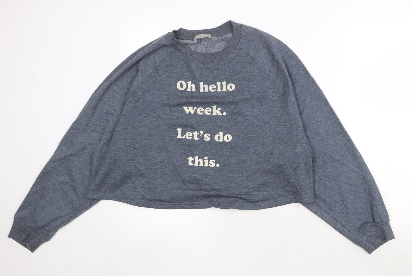 New Look Womens Blue Polyester Pullover Sweatshirt Size L Pullover - Let's Do This