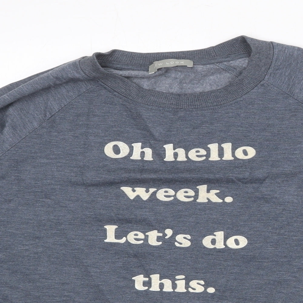 New Look Womens Blue Polyester Pullover Sweatshirt Size L Pullover - Let's Do This