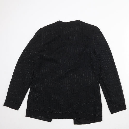 Canada Womens Black Polyester Jacket Blazer Size 10 - Beaded
