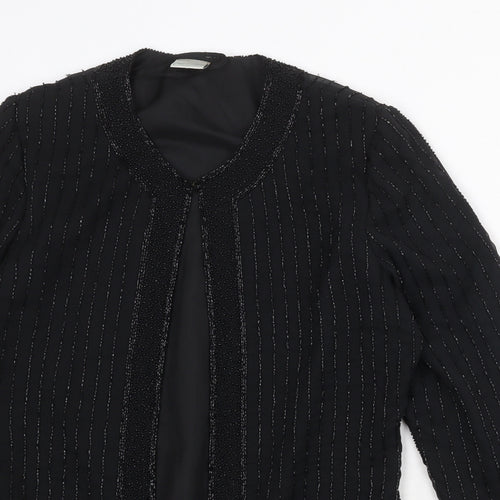 Canada Womens Black Polyester Jacket Blazer Size 10 - Beaded