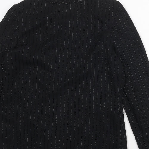 Canada Womens Black Polyester Jacket Blazer Size 10 - Beaded