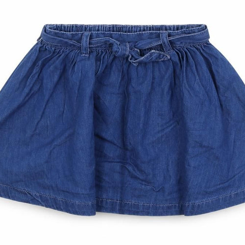 NEXT Girls Blue 100% Cotton Skater Skirt Size 2-3 Years Regular Pull On