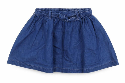 NEXT Girls Blue 100% Cotton Skater Skirt Size 2-3 Years Regular Pull On