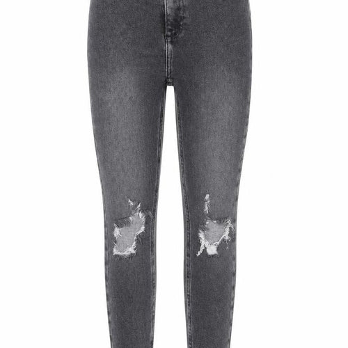 New Look Womens Grey Cotton Skinny Jeans Size 6 Regular Zip