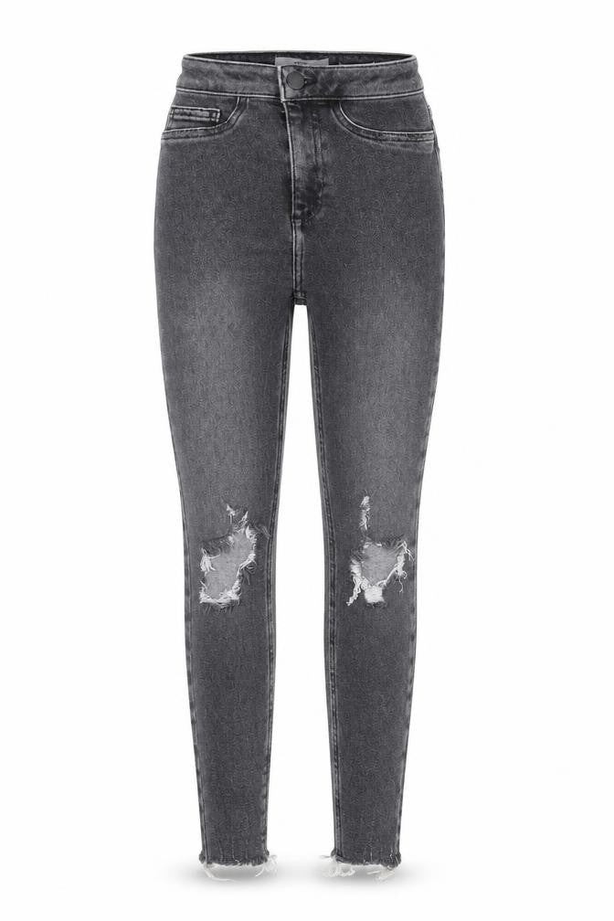 New Look Womens Grey Cotton Skinny Jeans Size 6 Regular Zip