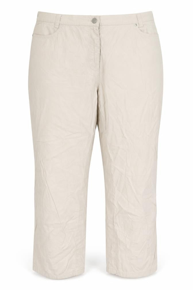Toni Womens Beige Cotton Capri Trousers Size 36 in Regular Zip