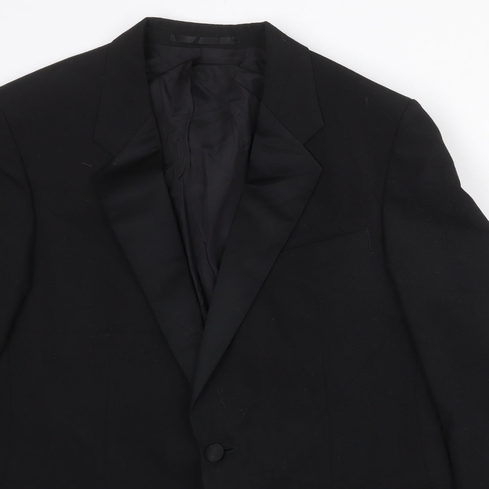 Simon Mens Black Wool Tuxedo Suit Jacket Size 40 Regular