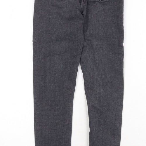Topshop Womens Grey Herringbone Cotton Skinny Jeans Size 24 in Regular Zip