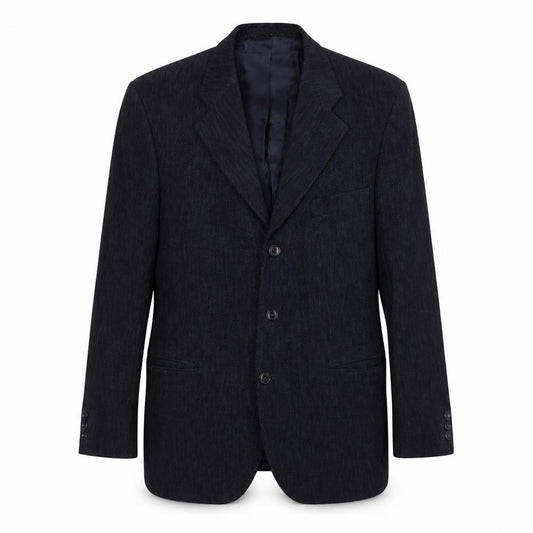 Front view of Marks & Spencer men’s blue cotton jacket suit jacket, size 40, regular