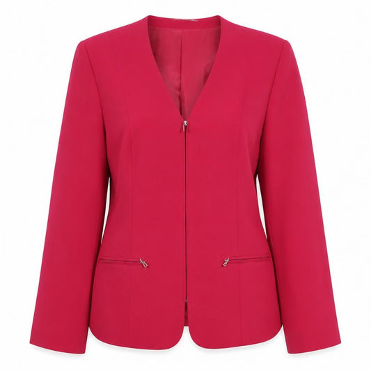 Front view of Brando women’s pink jacket, size UK 10, zip